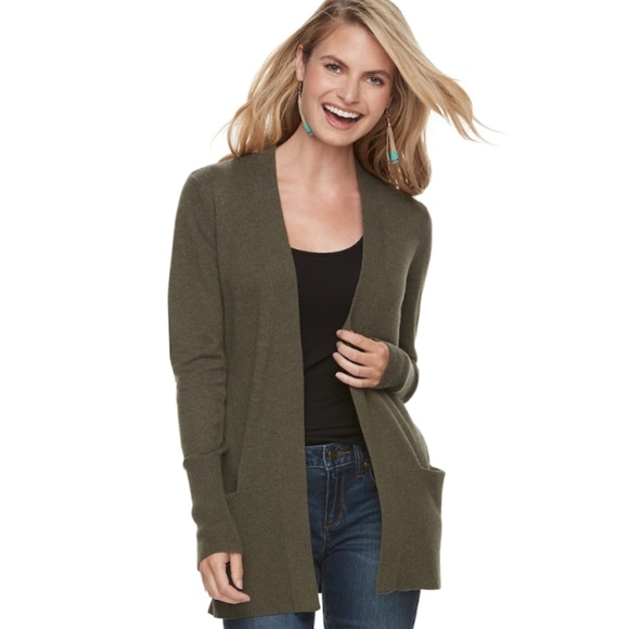 Sonoma Sweaters - Women's SONOMA Ribbed Cardigan Olive Green